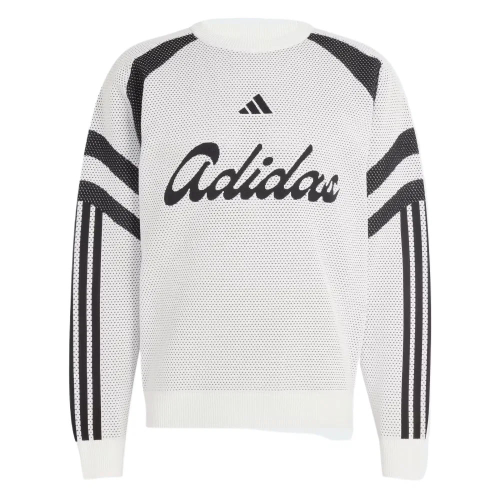 Мужской свитшот с круглым вырезом Adidas, White/Black