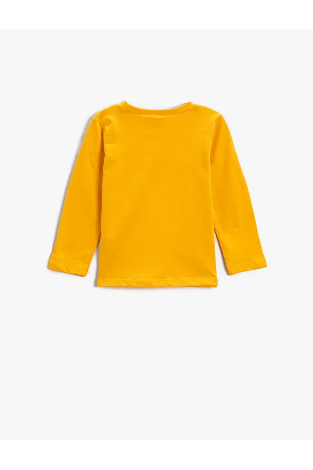 Детская футболка с длинным рукавом с принтом Koton, Yellow/151 — фото 2