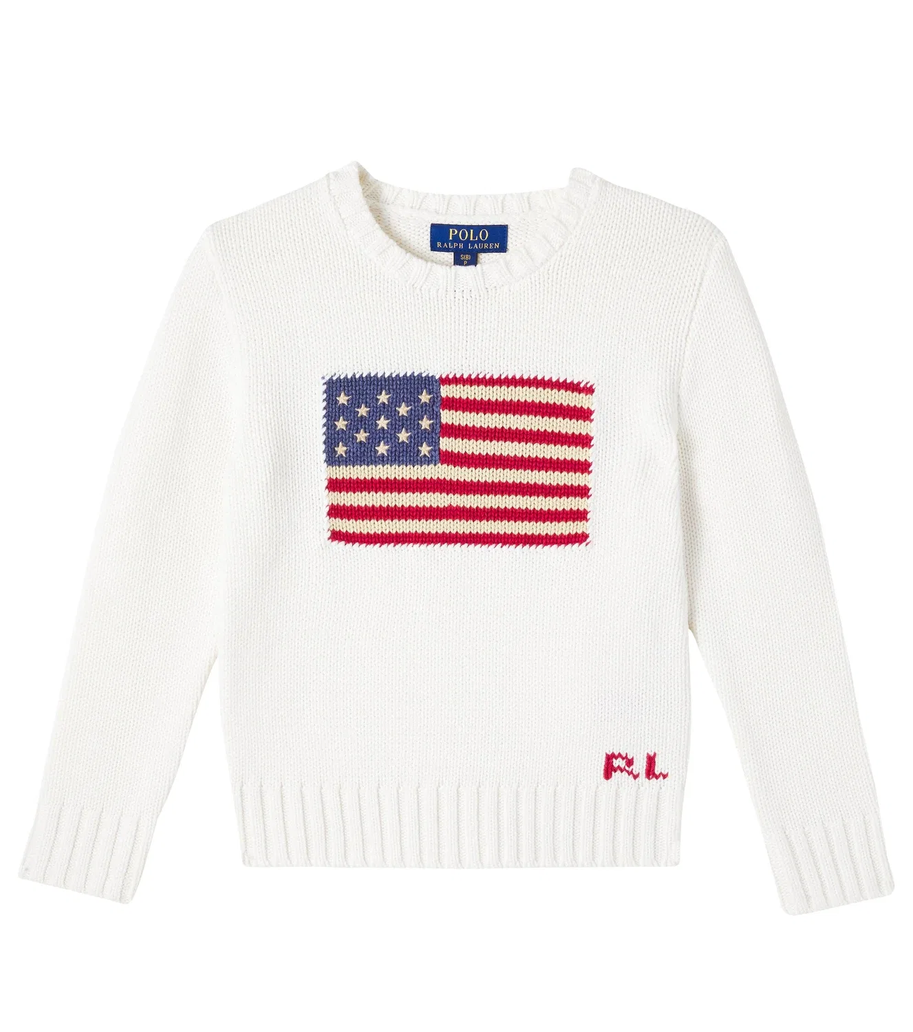 Свитер хлопковый с интарсией Polo Ralph Lauren Kids, белый