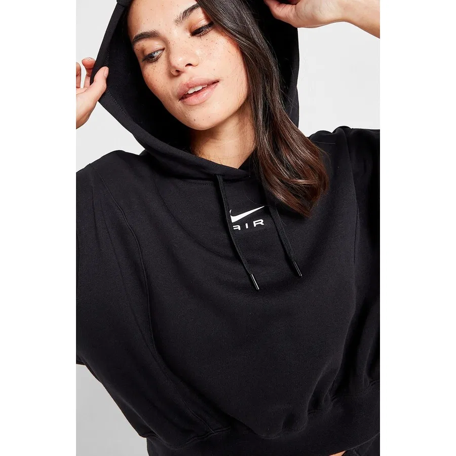 Женский свитшот с капюшоном, оверсайз, Nike Sportswear Air Fleece, Nike, Черный — фото 3
