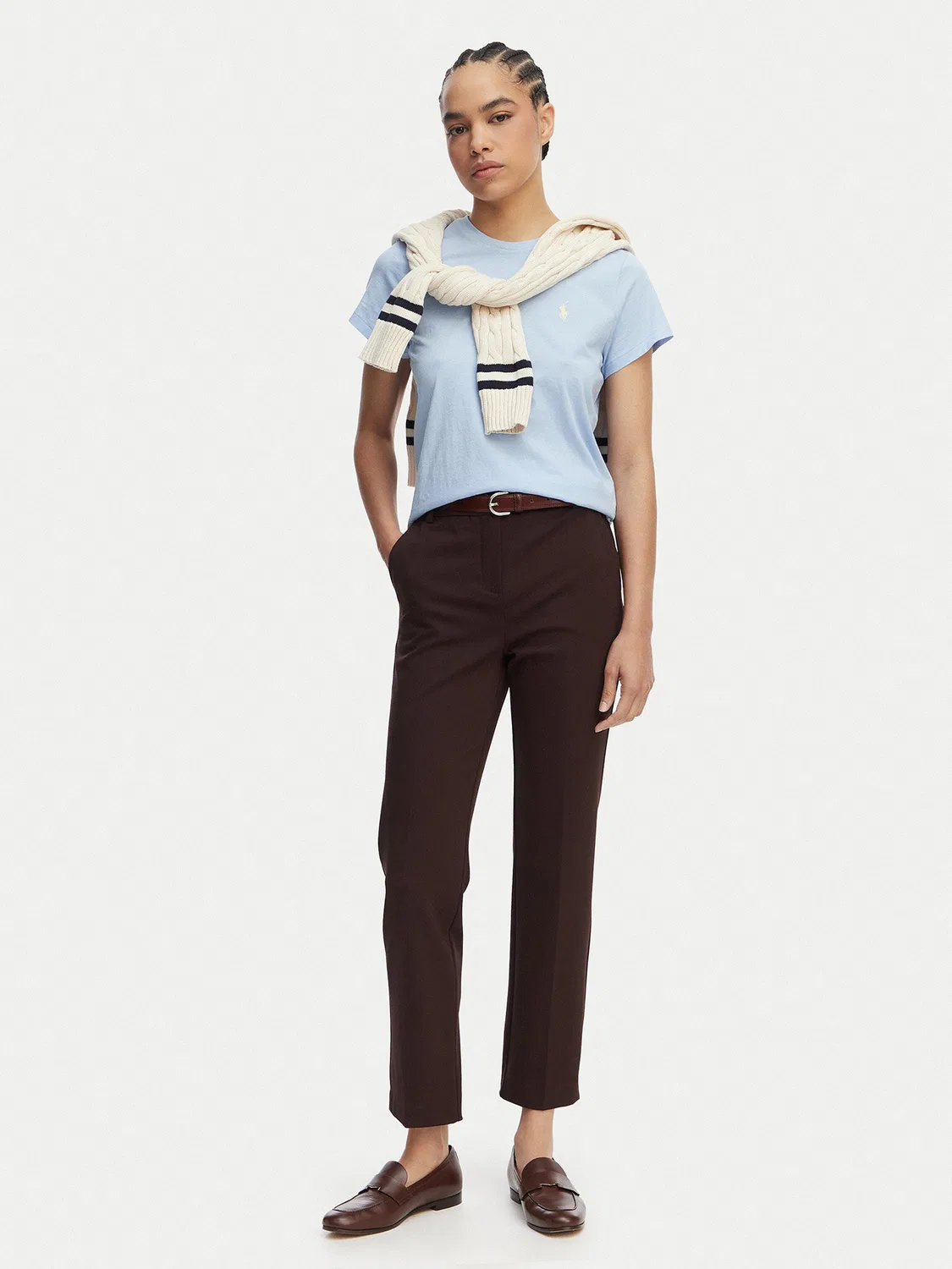 Женская футболка классического кроя Polo Ralph Lauren, голубой — фото 2