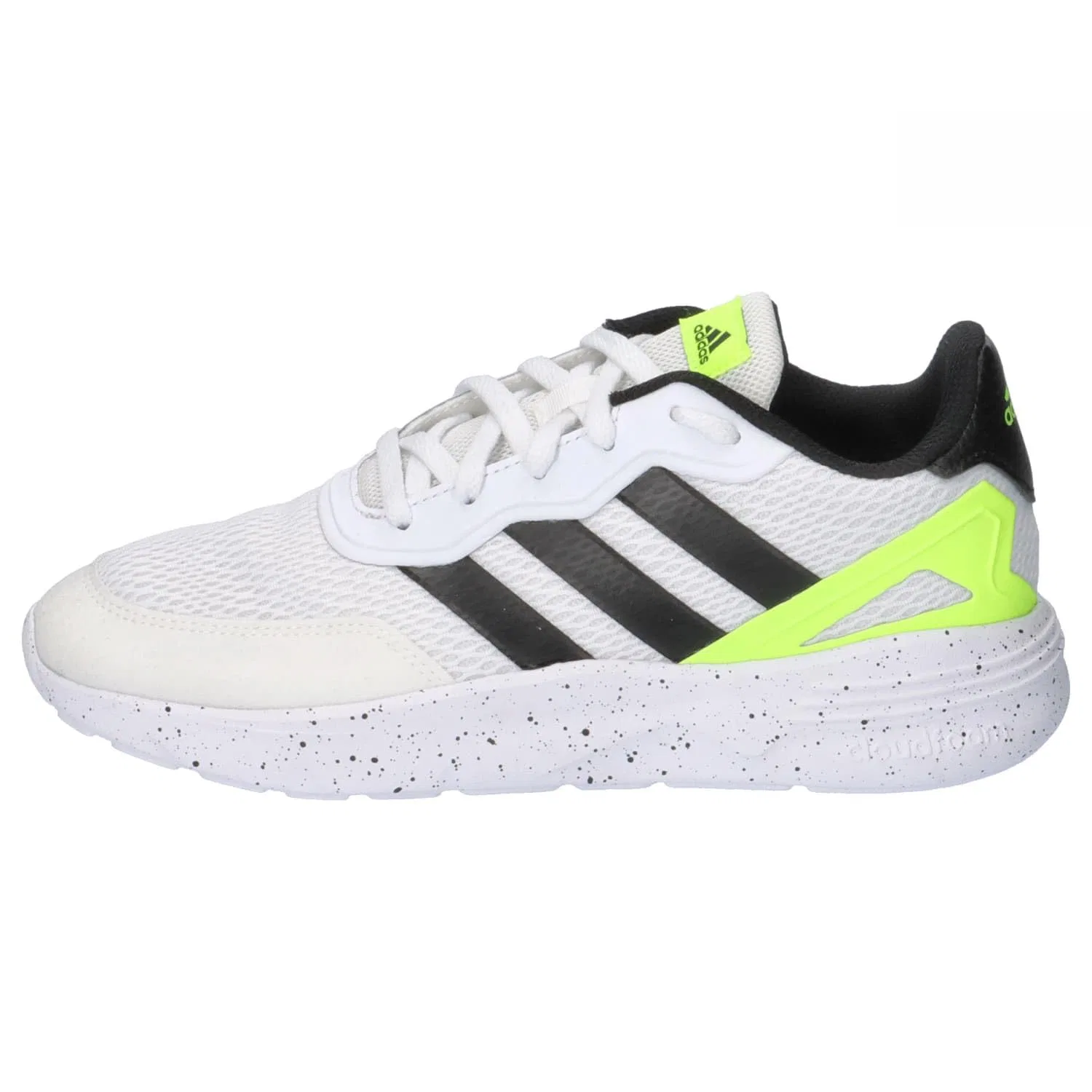 Детские кроссовки для мальчиков с принтом Nebzed Lifestyle Lace Running Adidas, Cloud White Core Black Lucid Lemon — фото 2