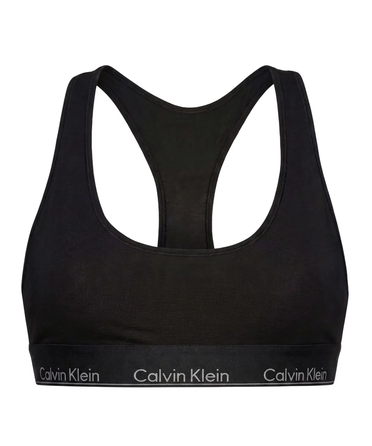 Женский бралетт из хлопка с логотипом Calvin Klein, Черный