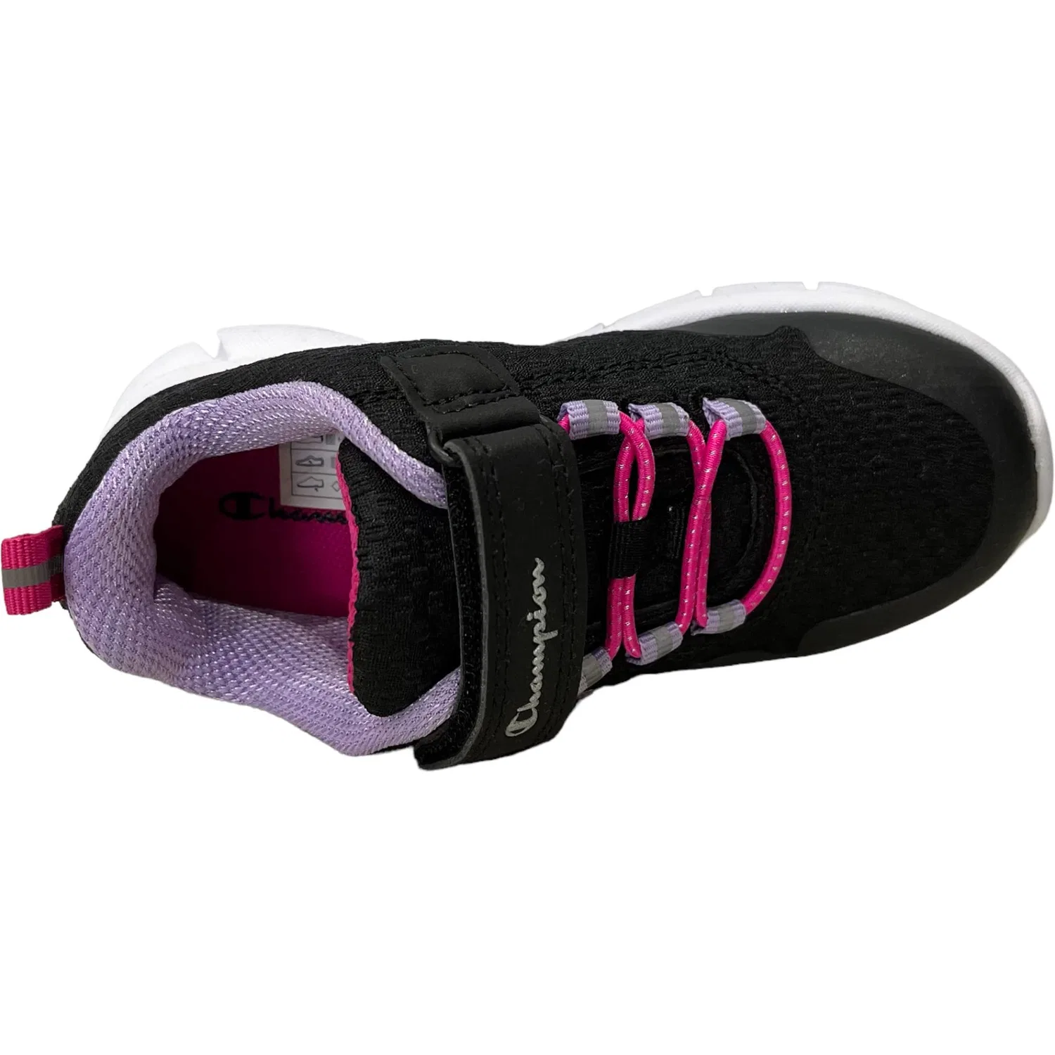 Детские кроссовки для девочек с принтом Flippy G PS Champion, Black Kk001 — фото 4