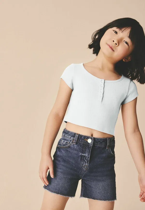 Футболка хлопковая Regular fit - button front - print t-shirt Next, белый — фото 3