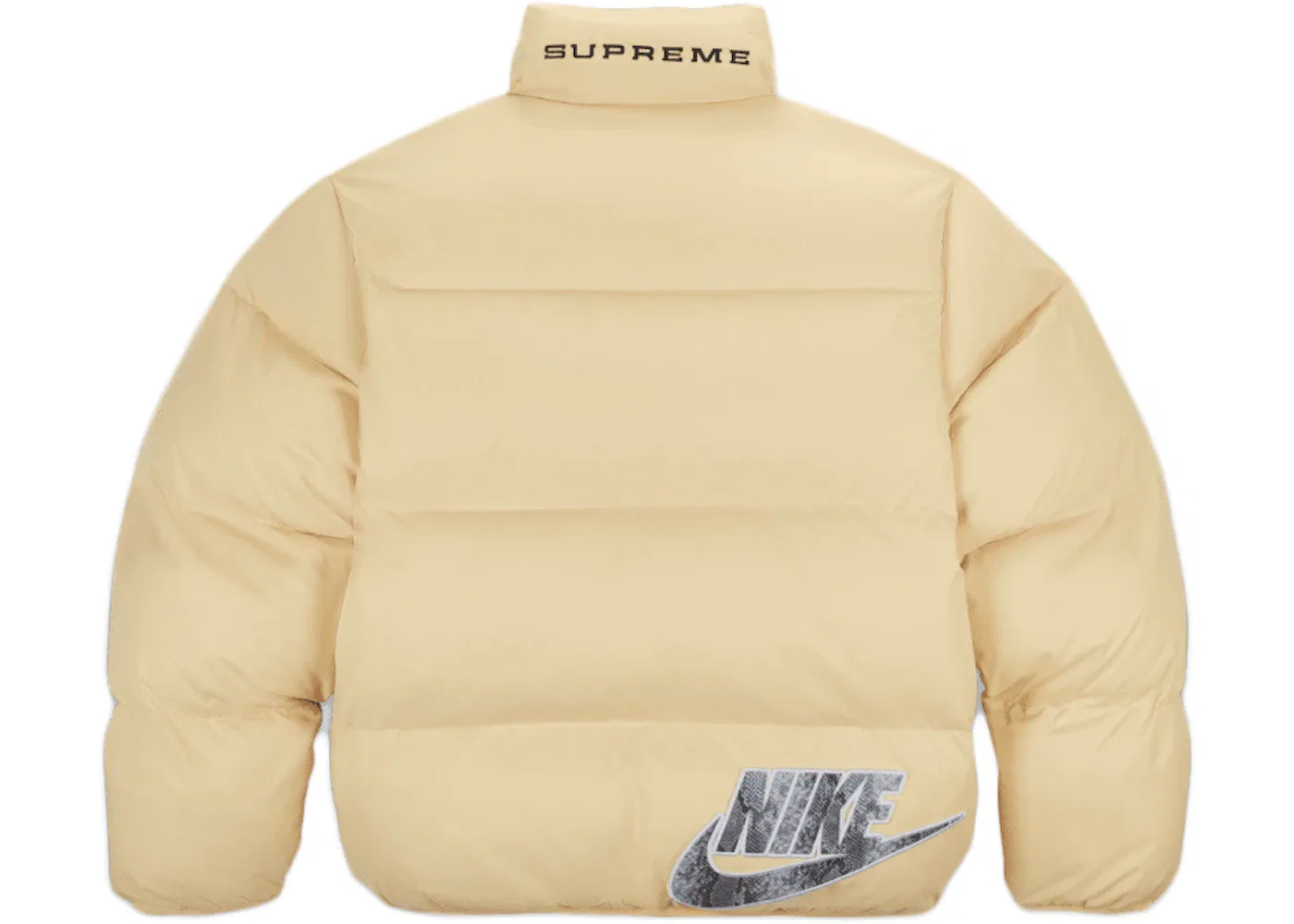 Мужская пуховая куртка реверсивная с принтом Supreme Nike Pale Yellow — фото 2