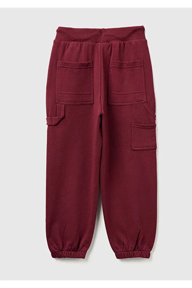 Детские спортивные штаны для мальчиков с принтом United Colors Of Benetton, Burgundy — фото 2