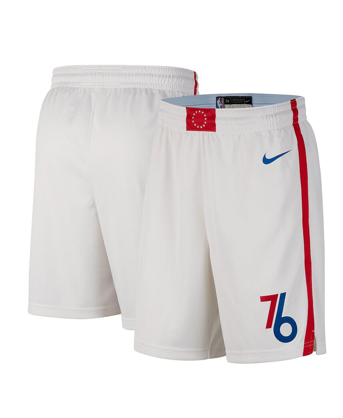 

Мужские белые, синие шорты philadelphia 76ers 2022/23 city edition swingman Nike, мульти