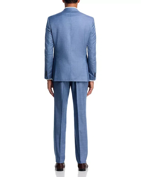 Мужской костюм slim fit H-Huge sharkskin Boss, Open Blue — фото 3