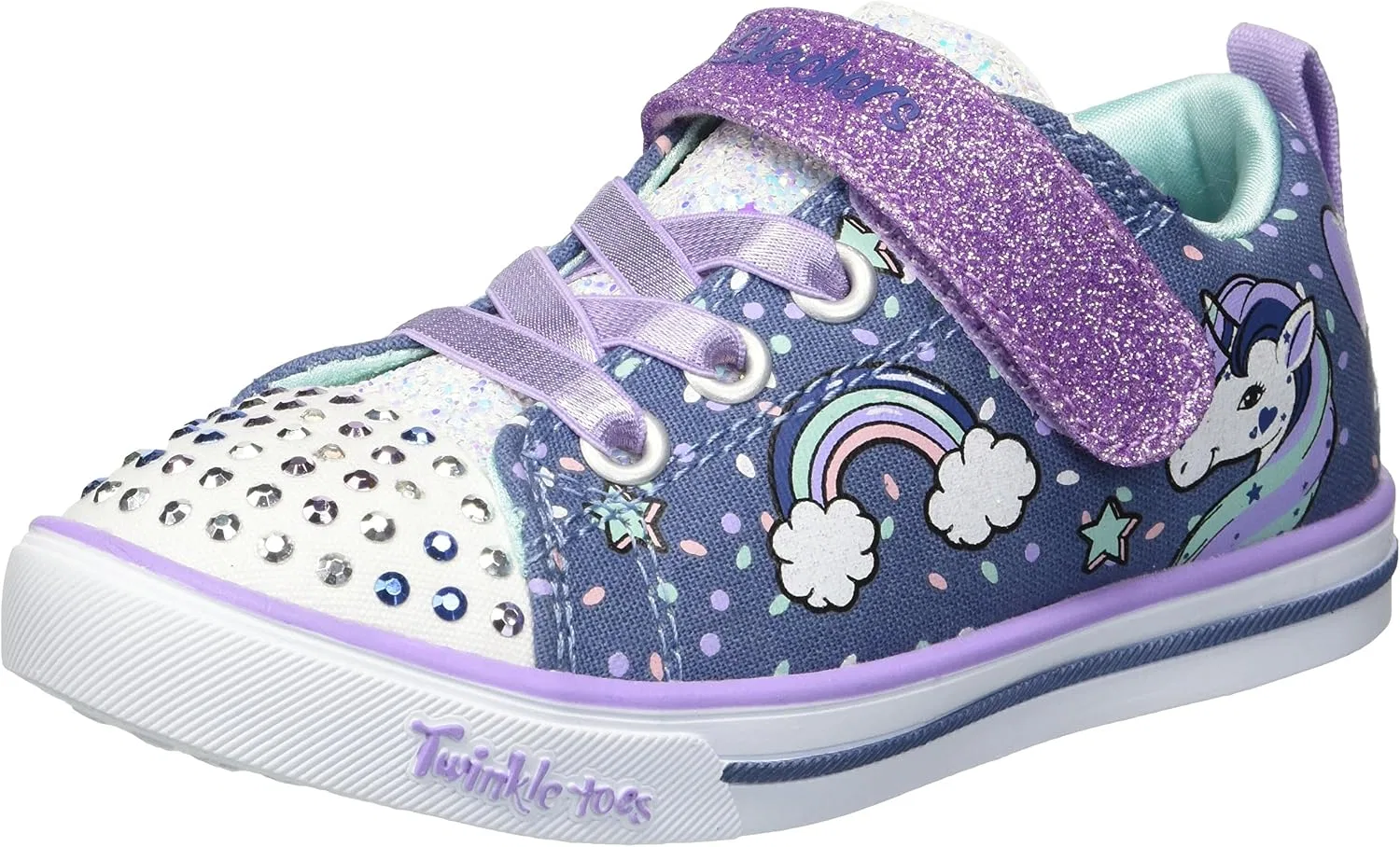 Детские кроссовки для девочек с принтом Unicorn Craze Skechers, Light Pink/Multi