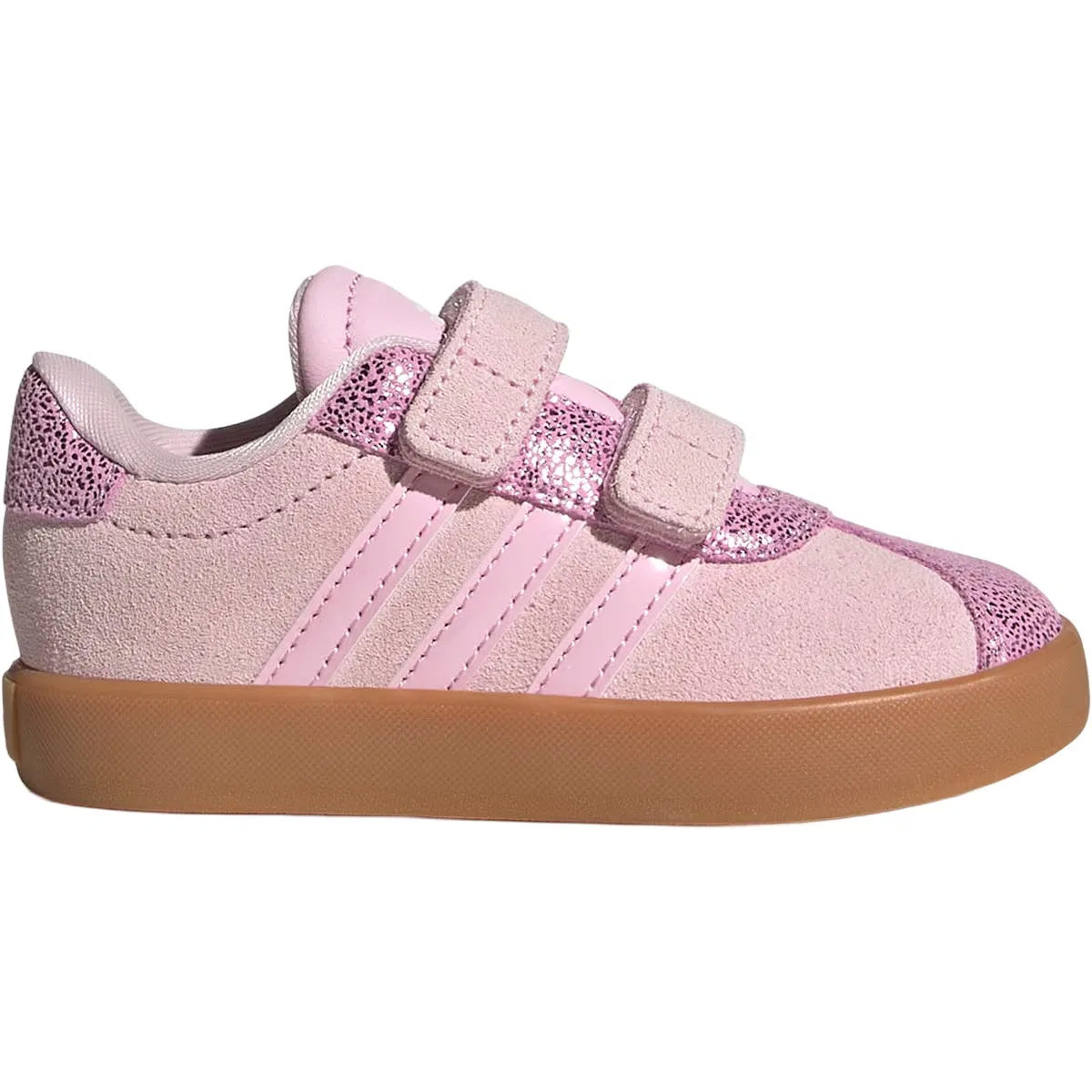 Детские кроссовки для мальчиков с ремешками на липучке Vl court 3.0 Adidas, Clear Pink Clear Pink Gum10