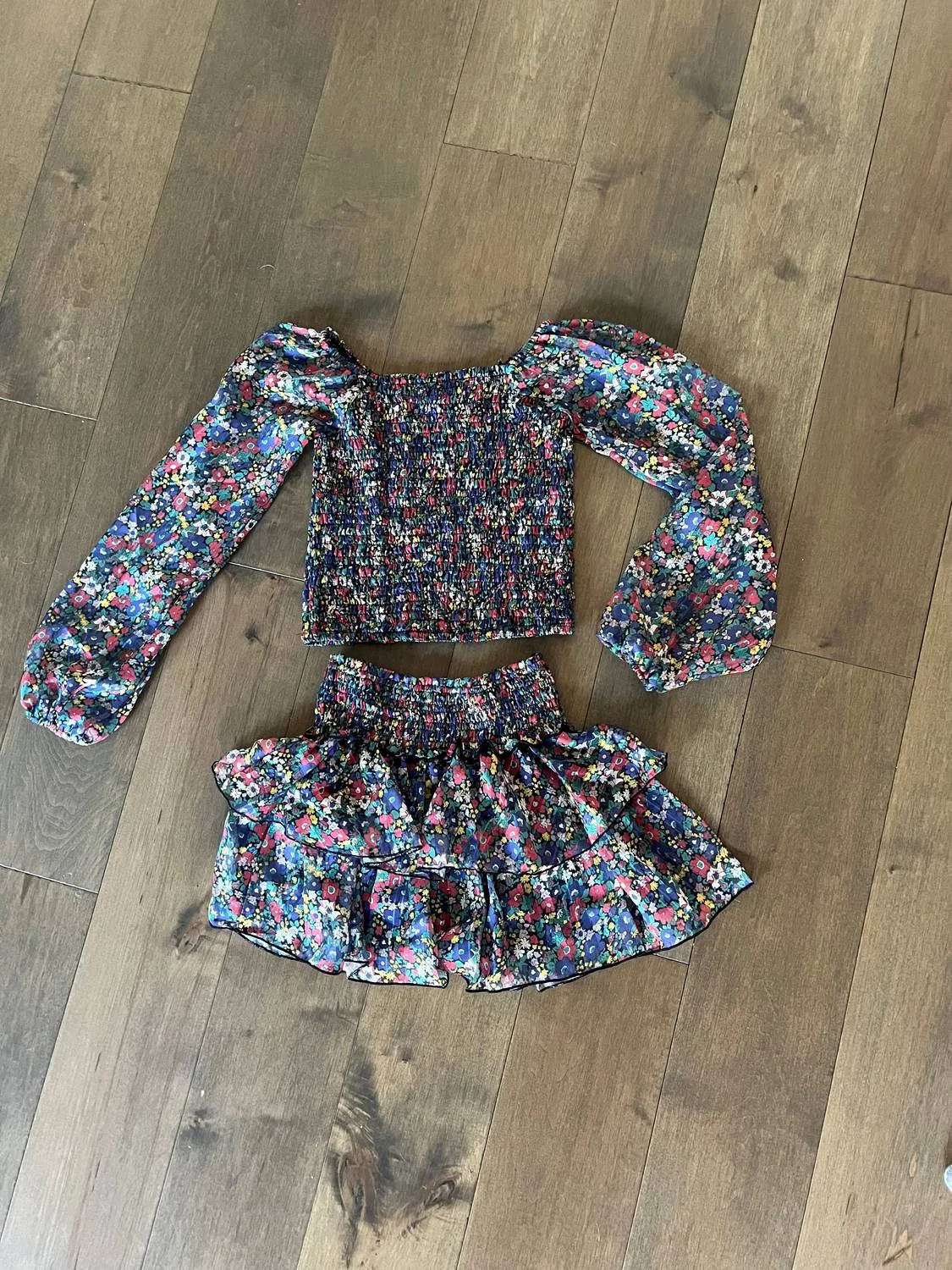 Детский лонгслив для девочек с длинным рукавом и принтом Floral Multi flowers by zoe, Floral Multi