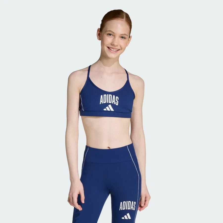 Спортивный бюстгальтер с принтом Train Essentials Collegiate Print Bra Kids adidas, Сине-белый