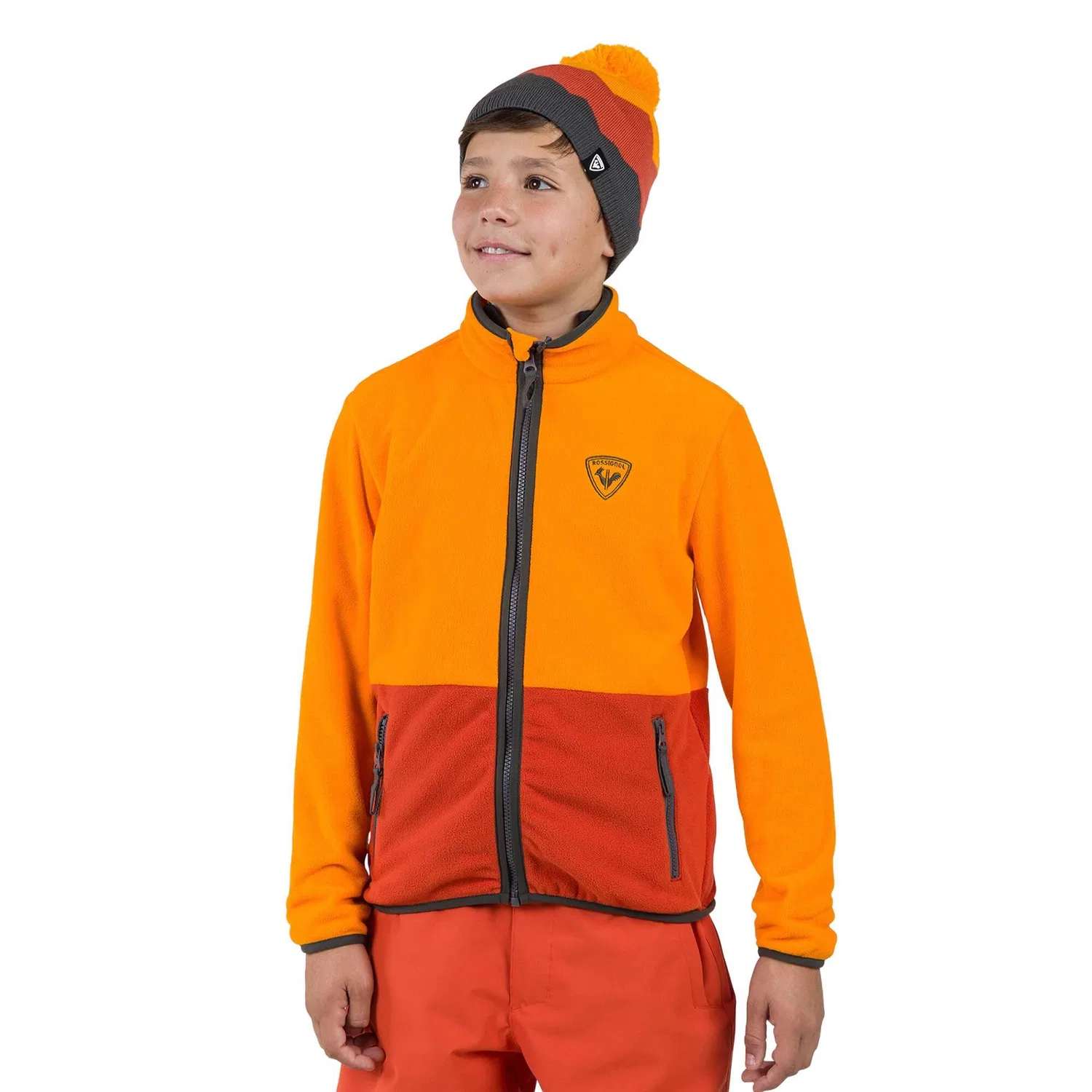 Детское флисовое худи с принтом Rossignol Jr Strawpile Fleece Fz, Orange