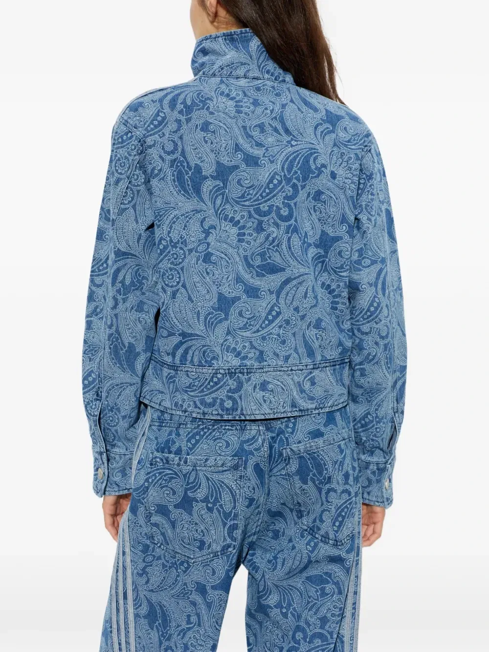 Куртка-олимпийка Adidas Liberty London Firebird из денима, синий — фото 4