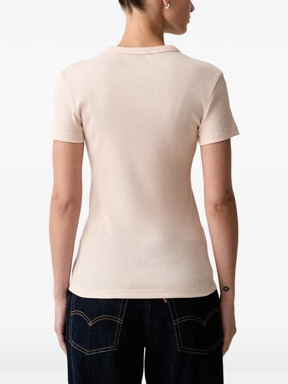 Футболка Lacoste с логотипом в рубчик, розовый — фото 3