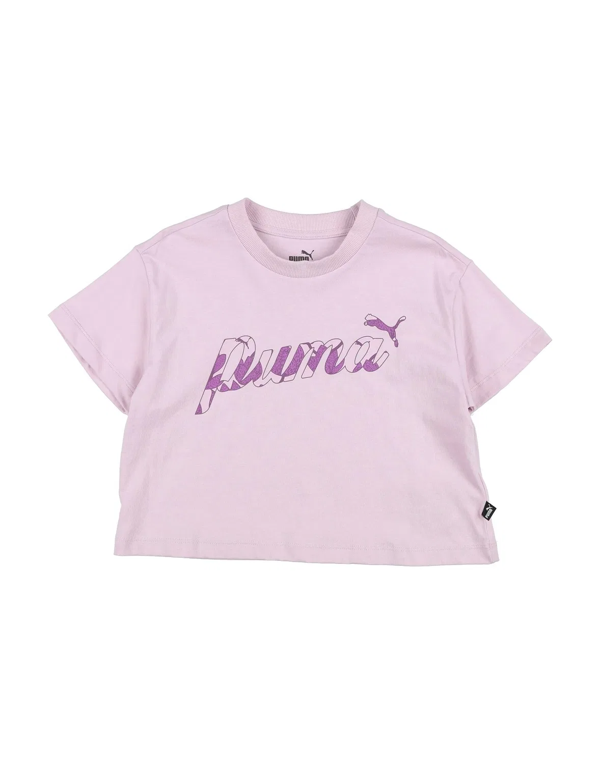 Детская футболка для девочек с принтом Ess+ Blossom Short Tee G Puma, сиреневый