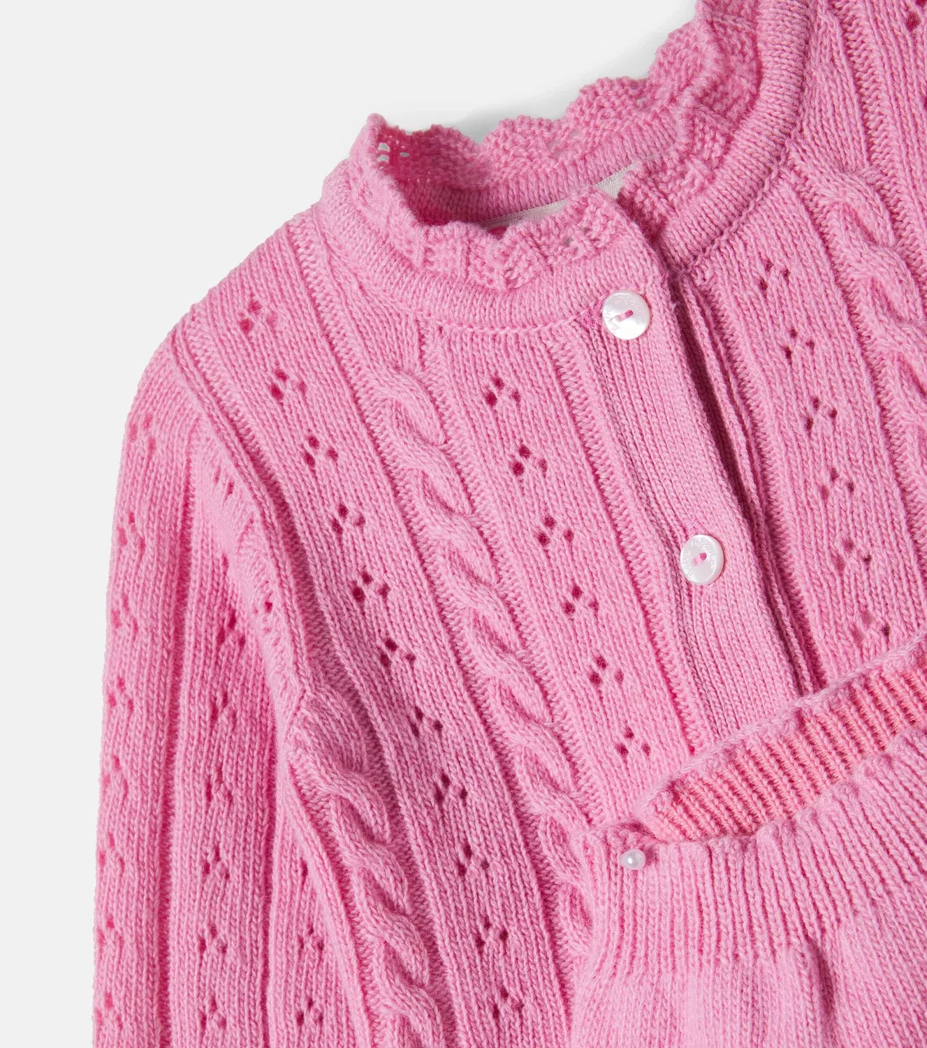 Комплект из кардигана и леггинсов Candy Pointelle Knit Bebe Organic, розовый — фото 3