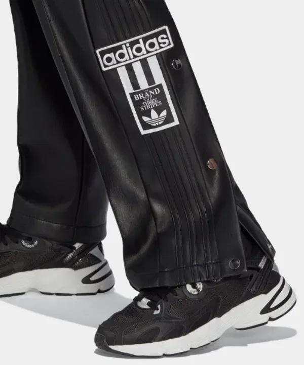 Брюки кожаные Adibreak, Adidas, черный — фото 4