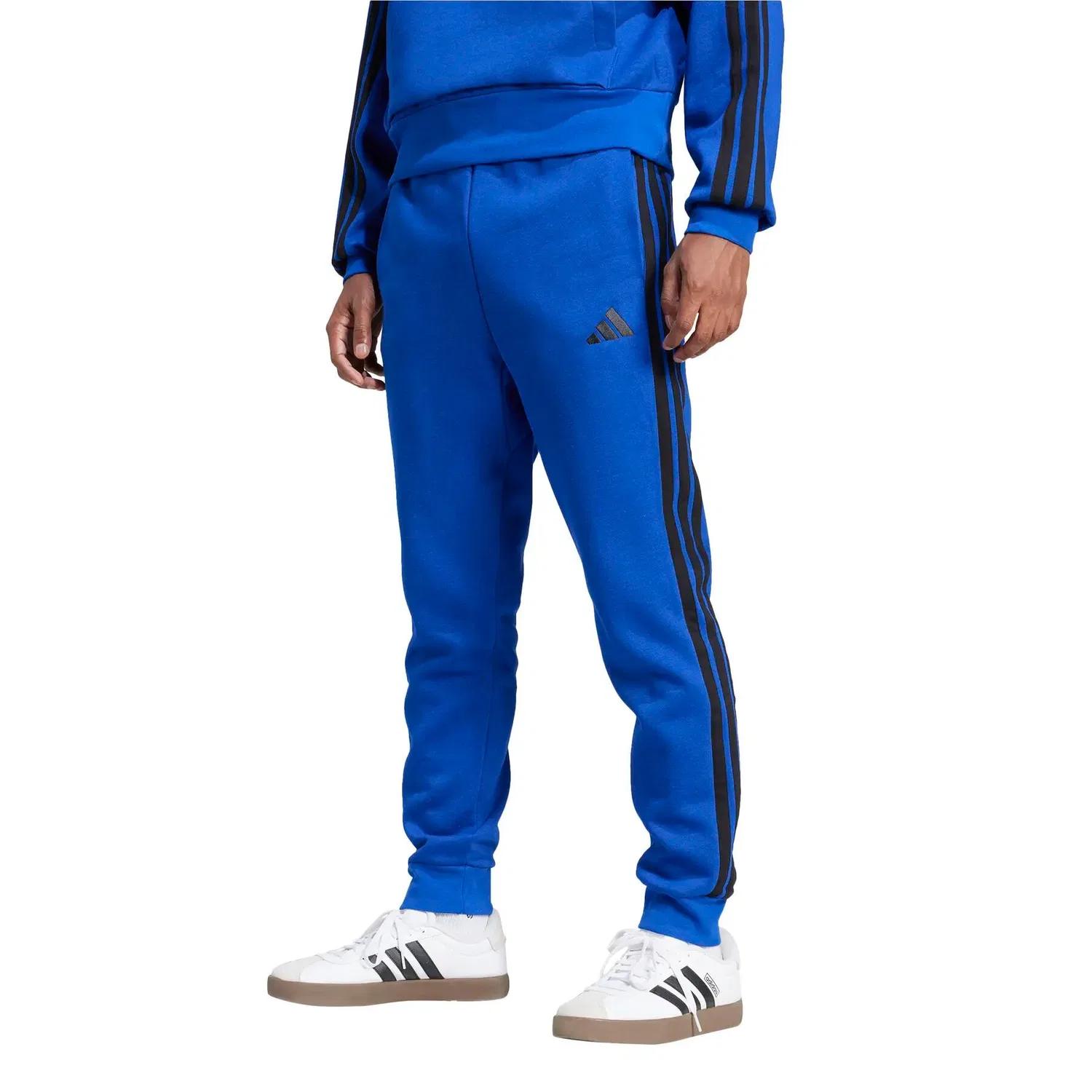 Мужские спортивные брюки с флисом 3 Stripes Adidas, Konigsblau Schwarz — фото 2
