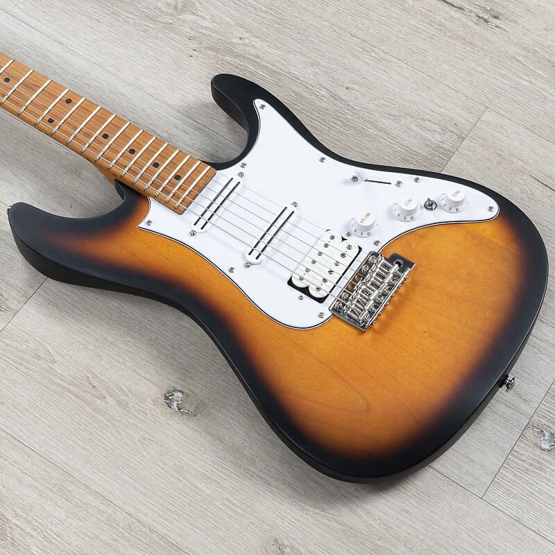 

Ibanez ATZ10P Фирменная гитара Энди Тиммонса, гриф из жареного клена, матовый цвет Sunburst ATZ10PSTM