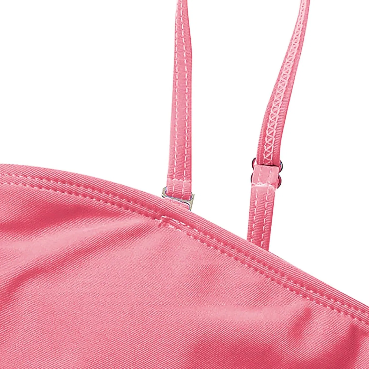 Женский танкини-комплект с рюшами, Plus Size Tropical Beachwear, Pink — фото 3
