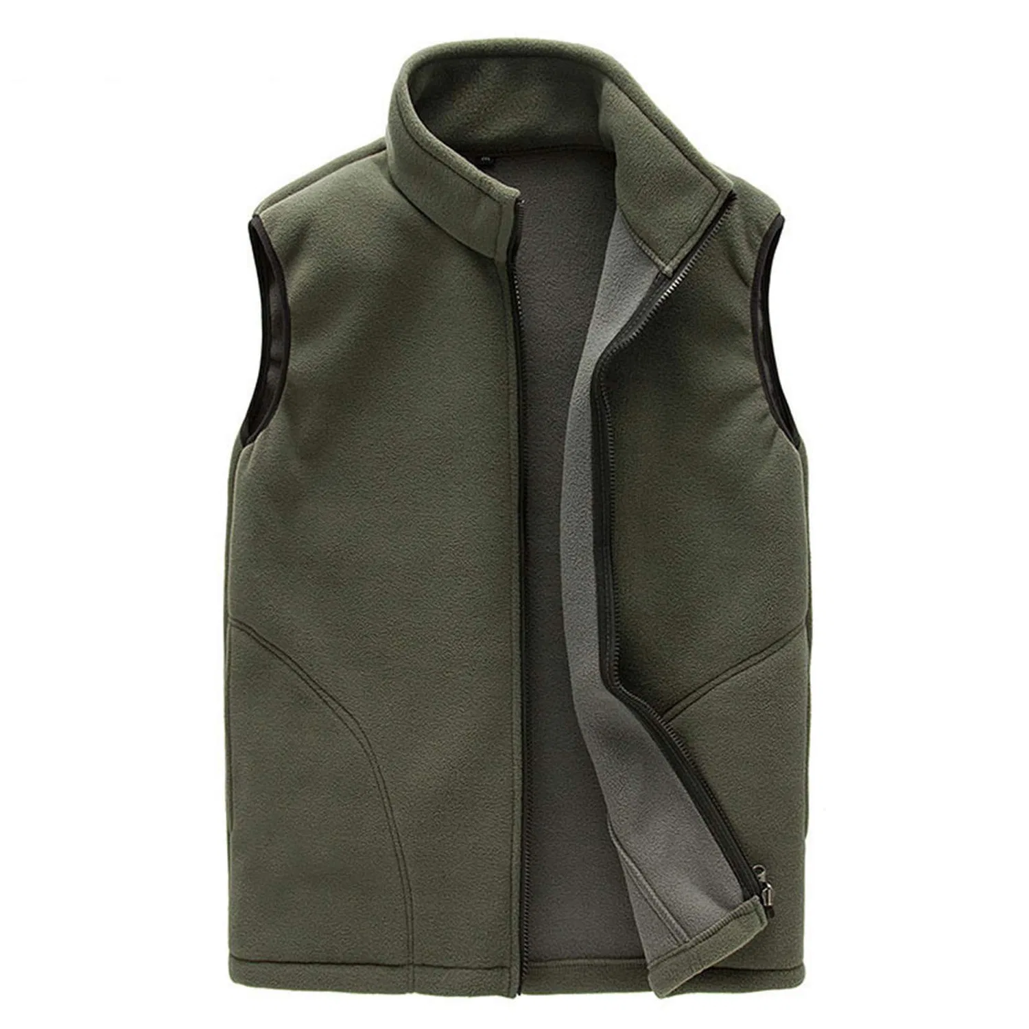 Мужская флисовая куртка с воротником-стойкой Teddy Fleece, w03-army green