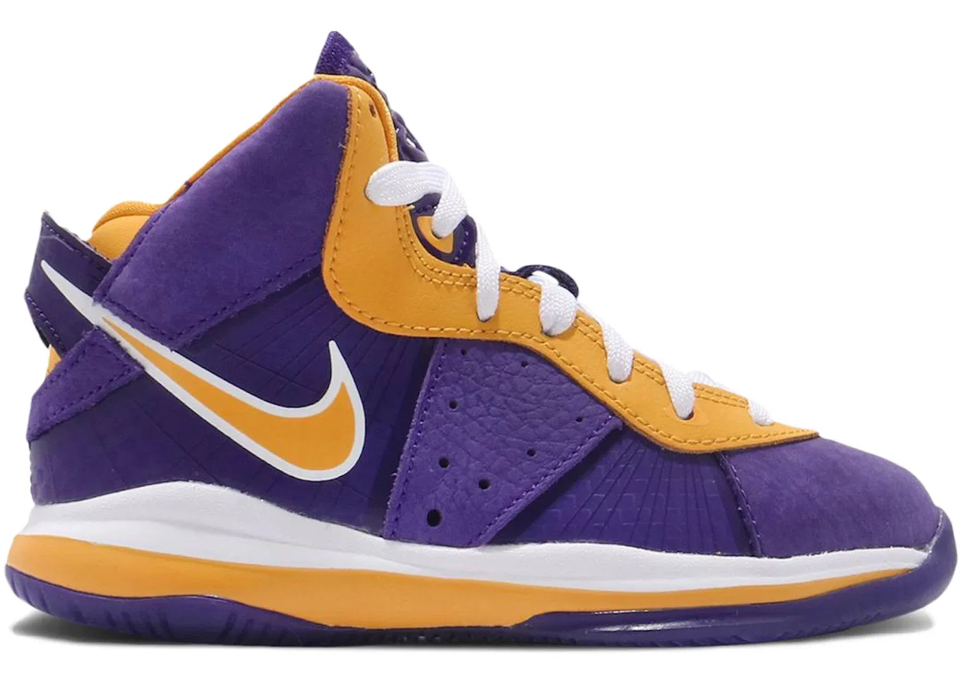 Детские кроссовки баскетбольные Nike LeBron 8, Court Purple University Gold