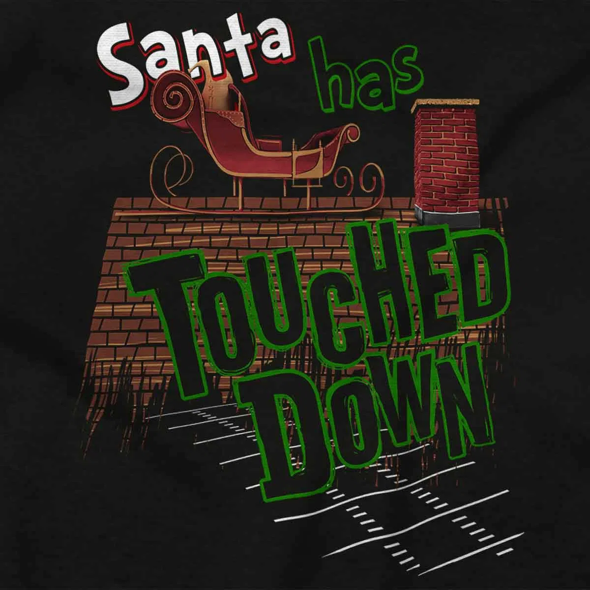 Детское боди-комбинезон с коротким рукавом Funny Christmas Santa Touched Down Brisco Brands, Black — фото 2