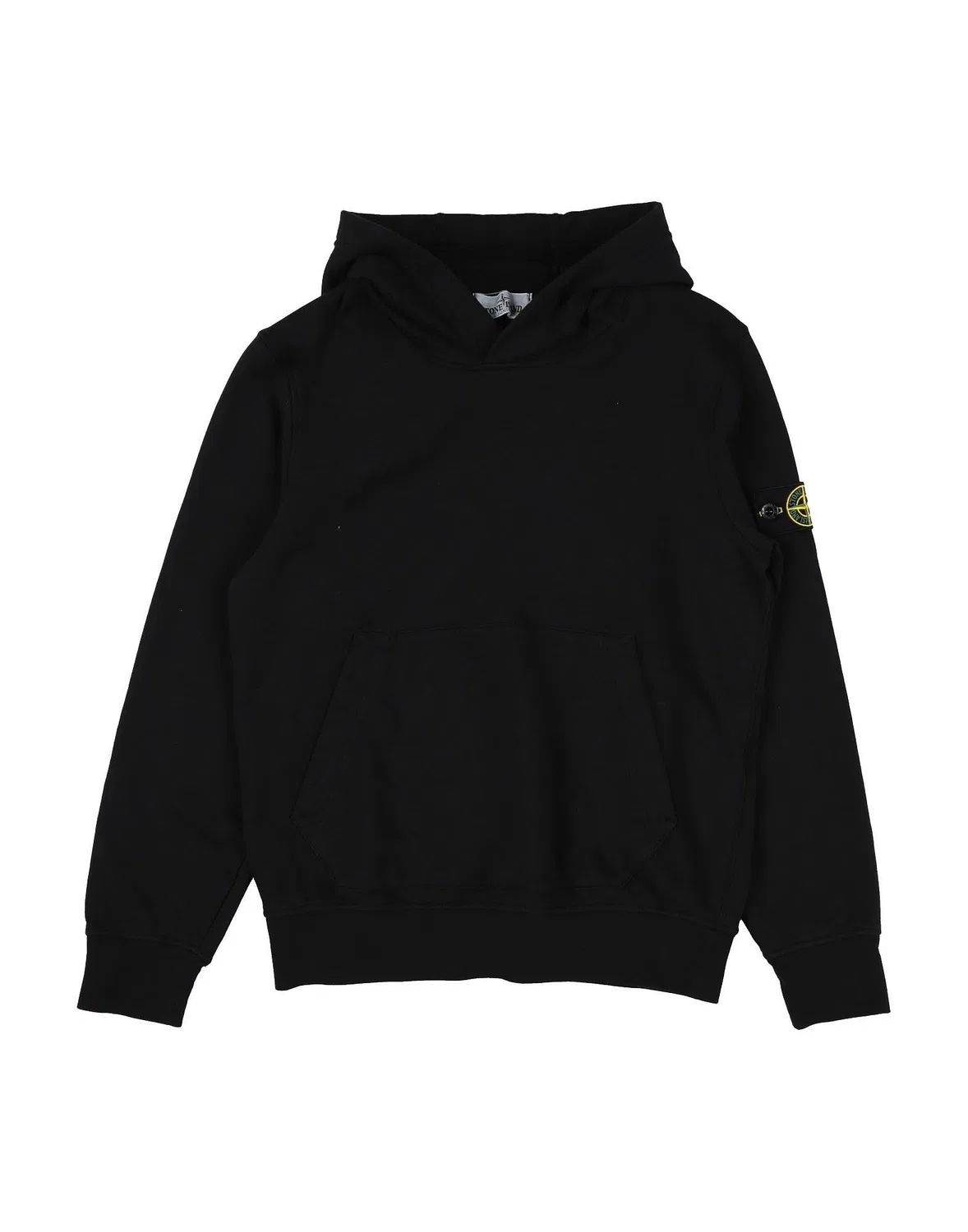 Детское худи с логотипом бренда Stone Island Junior, черный