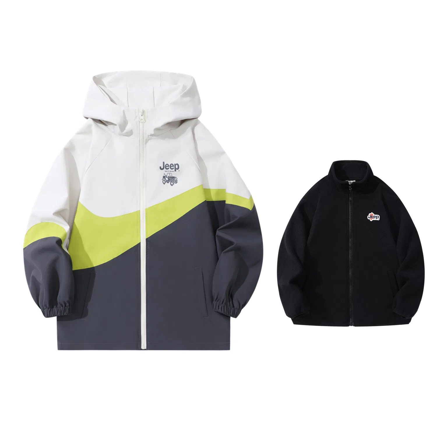 Детская куртка для мальчиков утепленная трехслойная Jeep, Ecru (Three-in-One Thickened Coat)