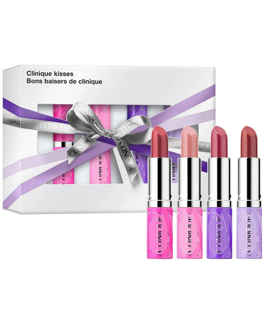 Набор из 4 помад Clinique Pop Longwear, Nude Pop, Blush Pop, Fig Pop, Plum Pop