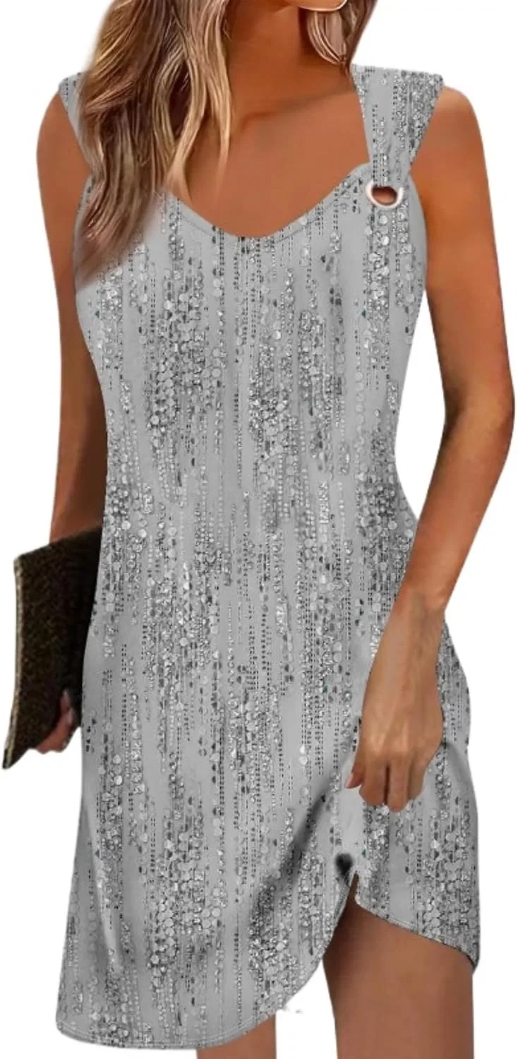 Женское летнее платье-сарафан без рукавов свободного кроя, Dresses19aa