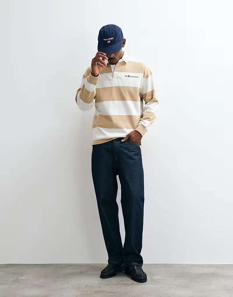 Поло-рубашка Polo Ralph Lauren свободного кроя для регби, бежевый — фото 3
