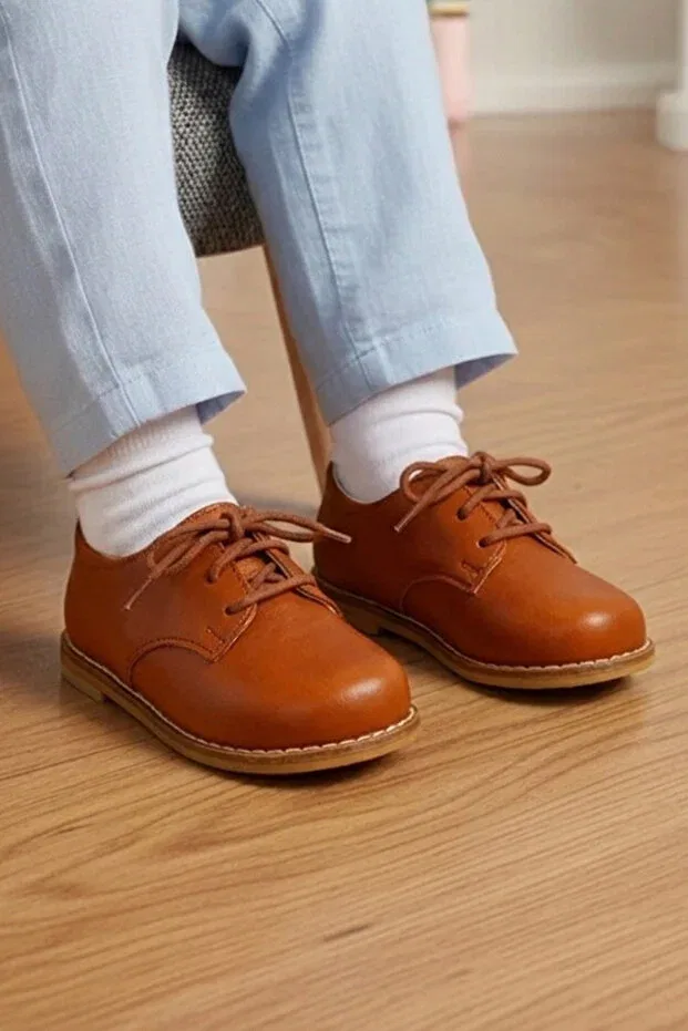Детские туфли для мальчиков ортопедические Cevoclub Kids, Tan Color — фото 3