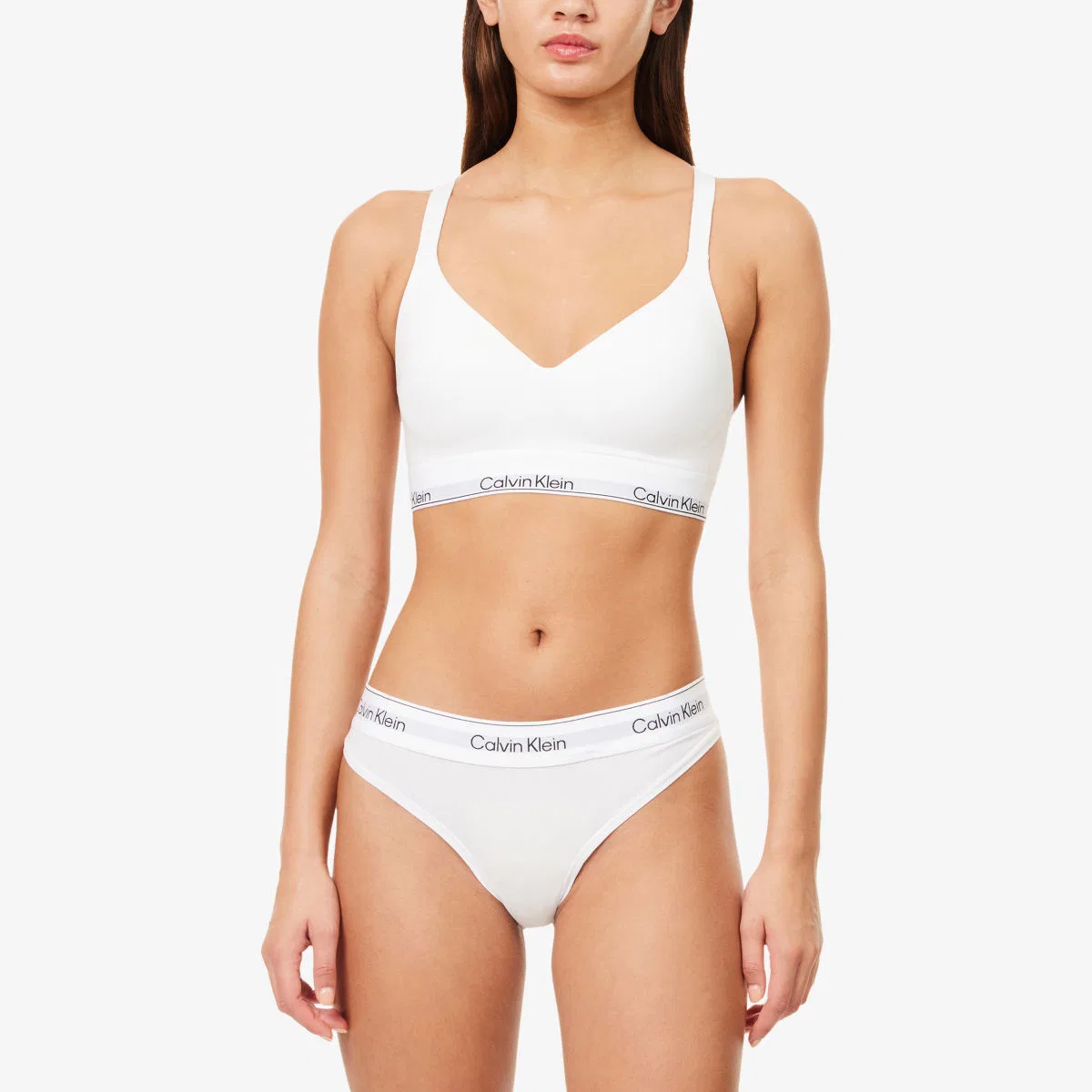 Трусики-стринги icon из смеси хлопка и модала Calvin Klein, белый — фото 2