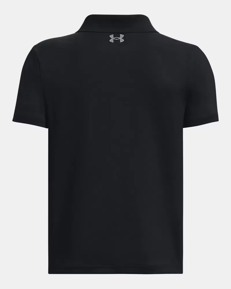 Поло для мальчиков с быстросохнущей тканью Matchplay UnderArmour, Black/Pitch Gray — фото 2
