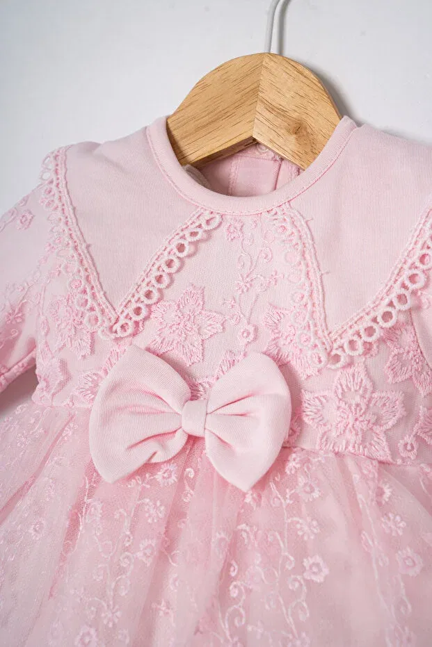 Детское платье для девочек с вышивкой Bebila Baby, Pink — фото 4