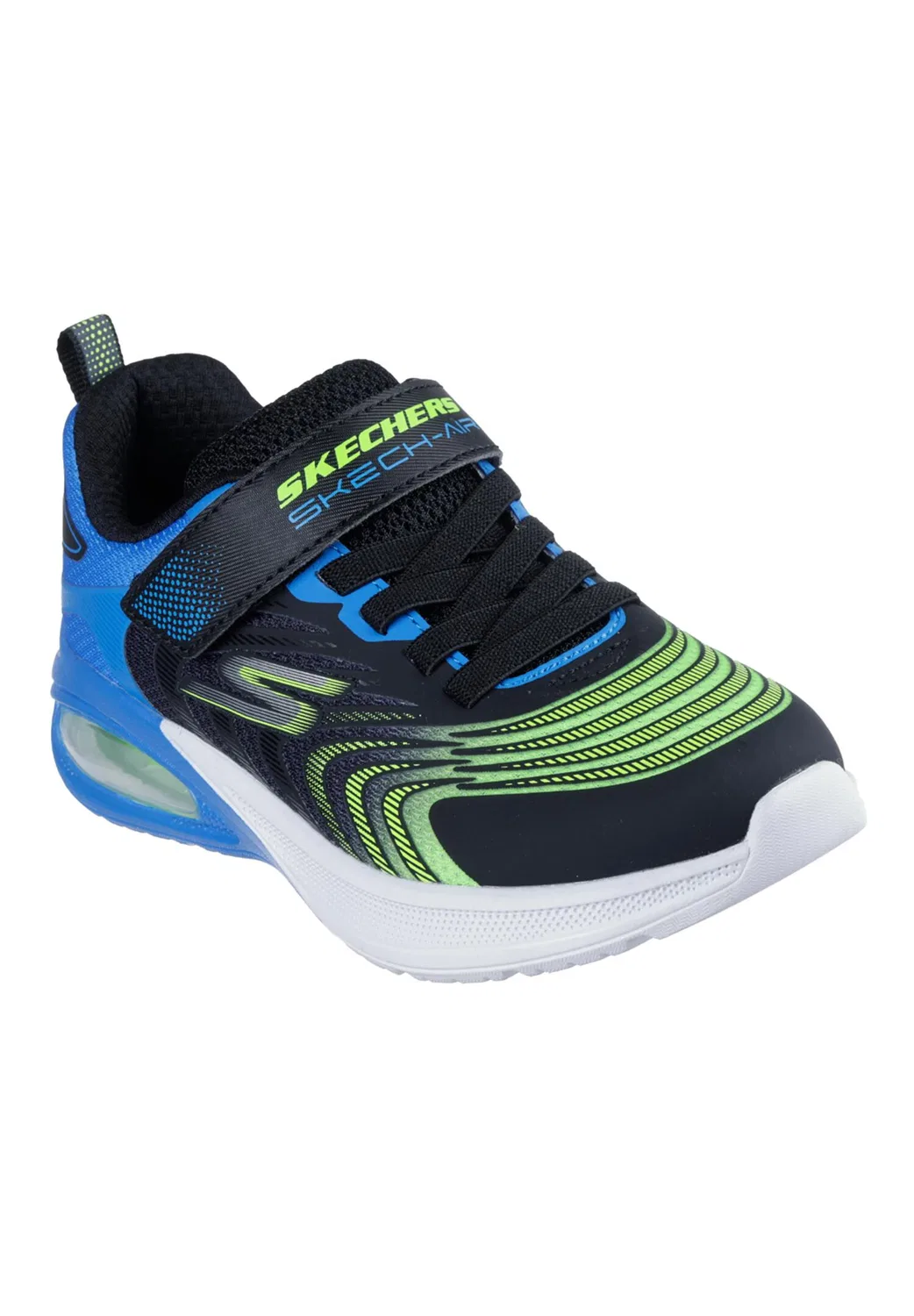 Детские кроссовки с амортизацией Microspec Max Advance Vortivox Skechers, Schwarz Grun Weiß
