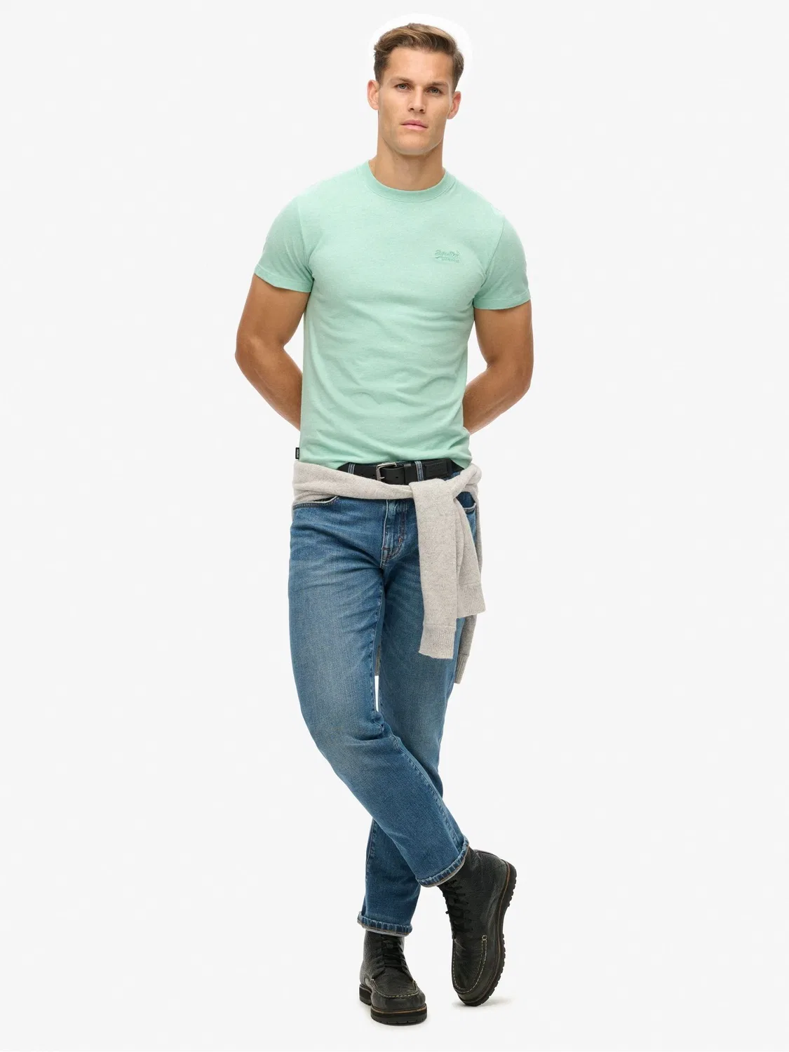 Футболка Essential с вышивкой логотипа Superdry, бирюзово-зеленый — фото 2