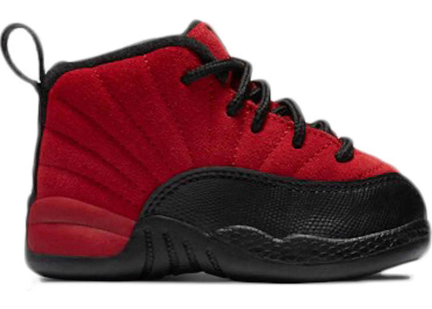 Детские кроссовки с замшевым верхом Jordan 12 Retro Reverse Flu Game Jordan, Varsity Red/Black