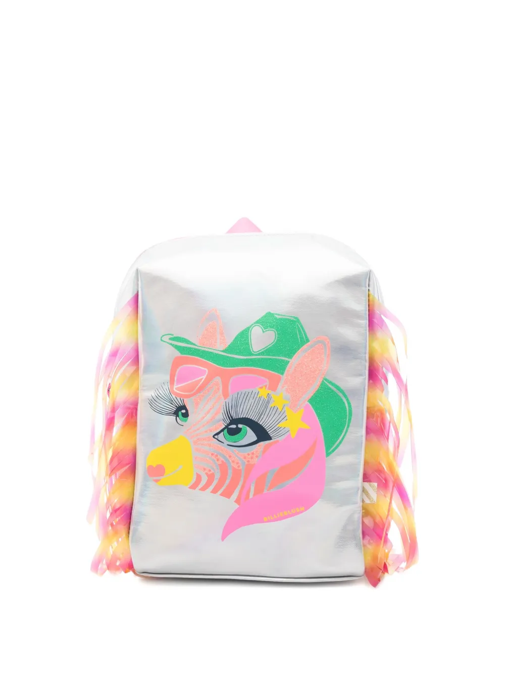 

Рюкзак с зебровым принтом и бахромой Billieblush, серебряный