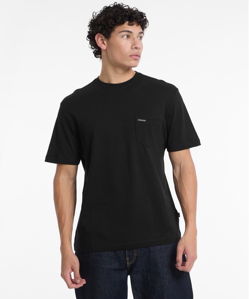 

Футболка свободного кроя с V-образным вырезом и коротким рукавом GUESS JEANS, черная