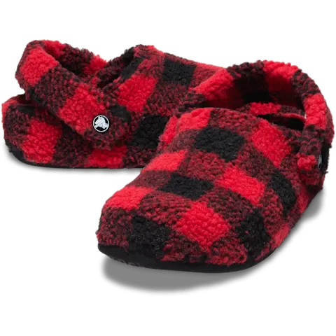 Сабо Crocs Classic Buffalo Check Cozzzy Slipper, красный — фото 2