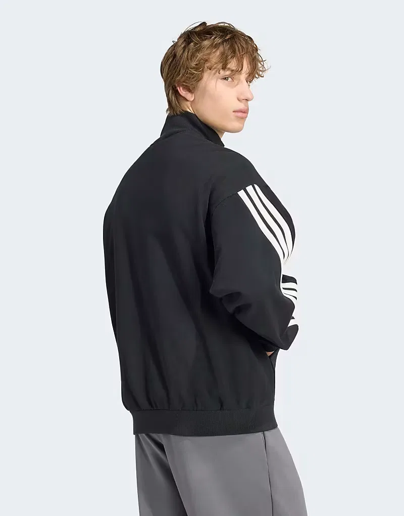 Куртка спортивная Kit 3-Stripes Adidas Performance, черный/нежно-белый — фото 2