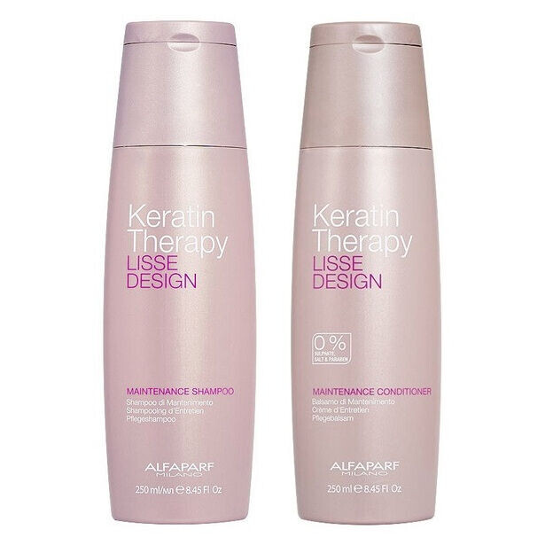 Alfaparf Keratin Therapy Maintenance набор, сохраняющий эффект разглаживания волос: шампунь, 250 мл + кондиционер, 250 мл — фото 2