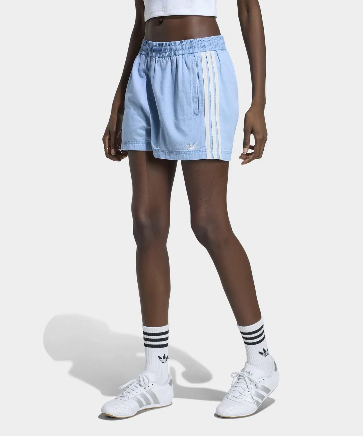 Женские джинсовые шорты с эластичным поясом Summer Glow Adidas Originals, Blue