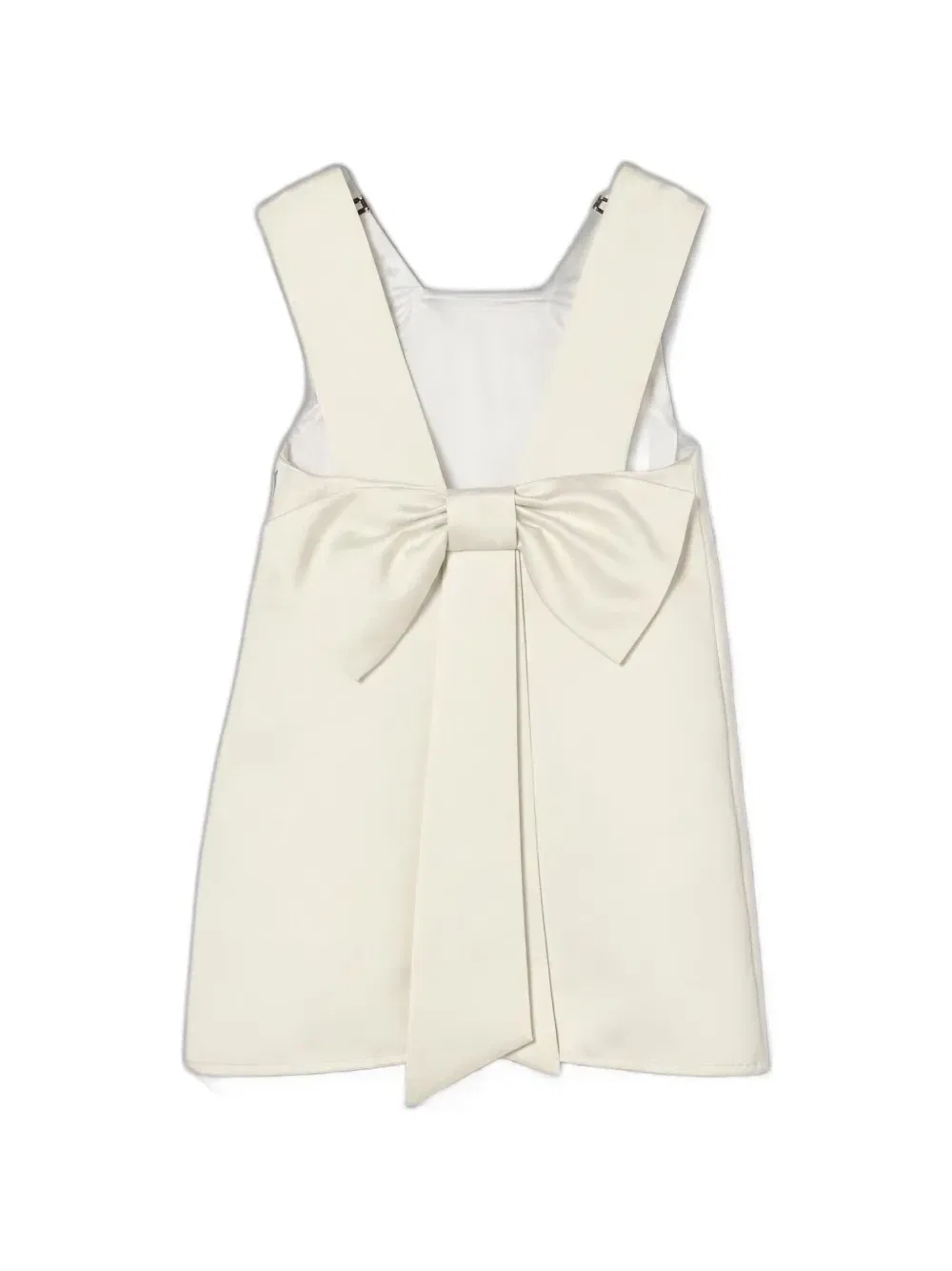 Платье А-силуэта с бантом Elisabetta Franchi Kids, бежевый — фото 2