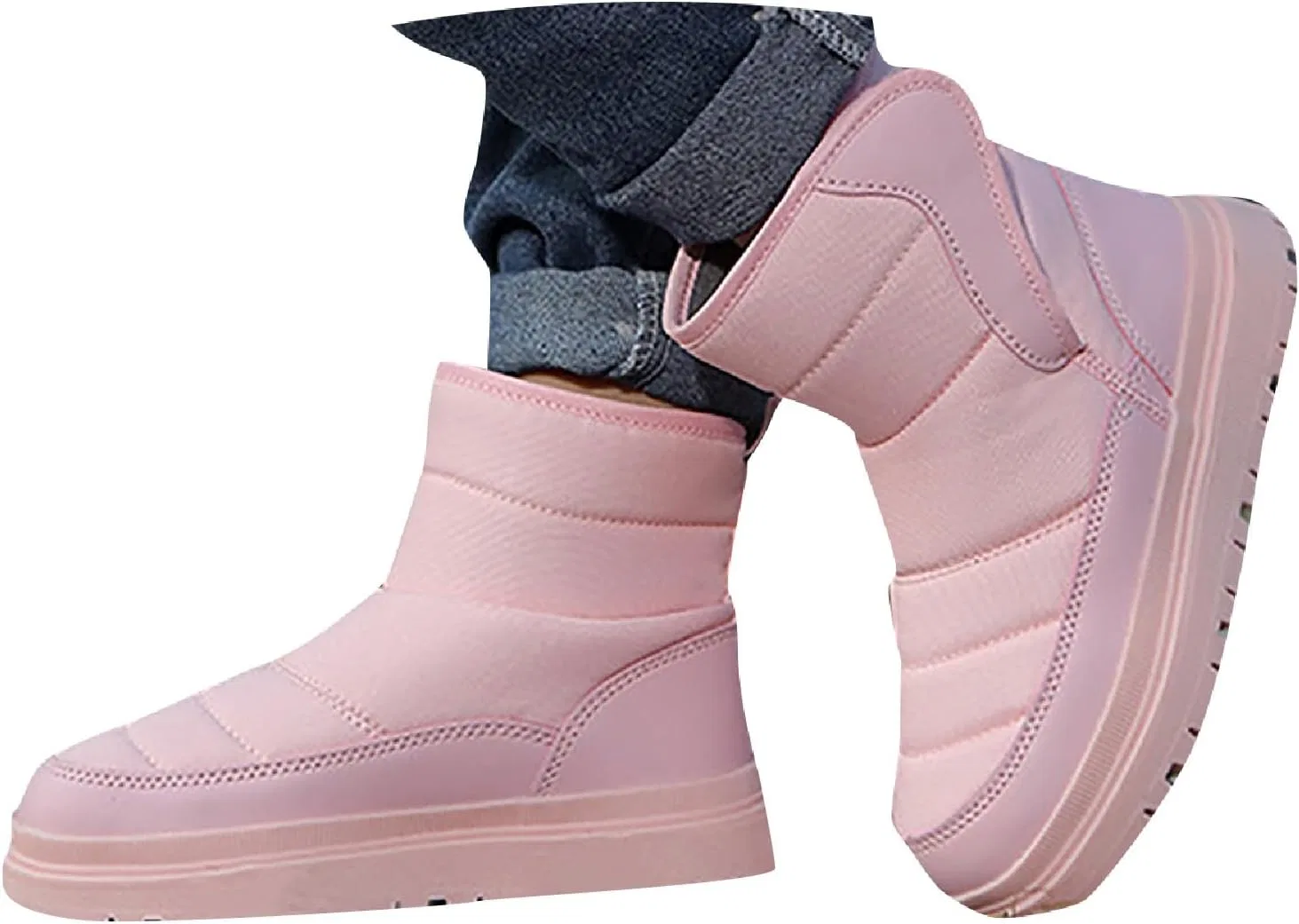 Детские зимние сапоги для девочек на толстой подошве с флисовой подкладкой, Pink — фото 2