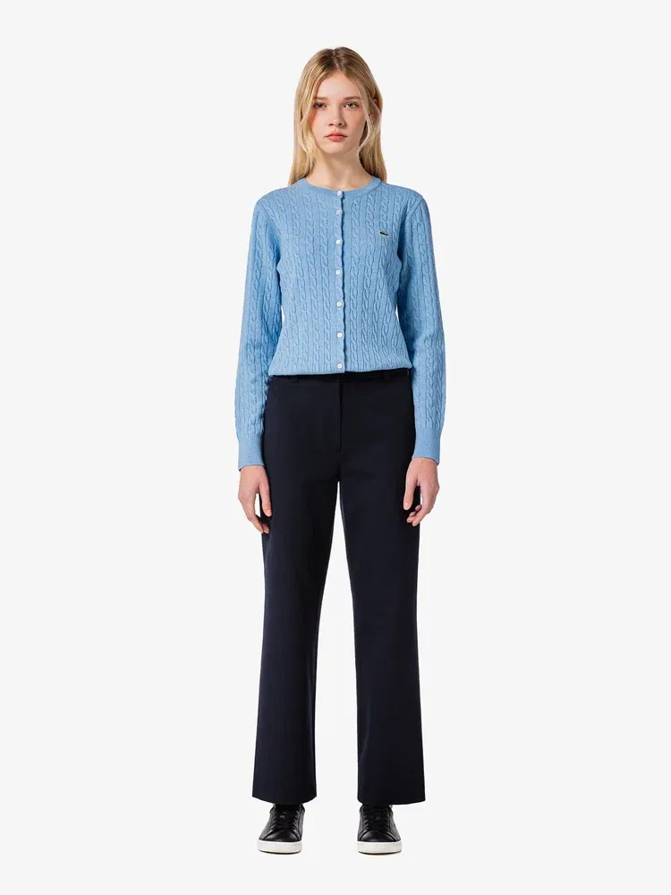 Брюки женские LACOSTE прямые фланелевые, Black